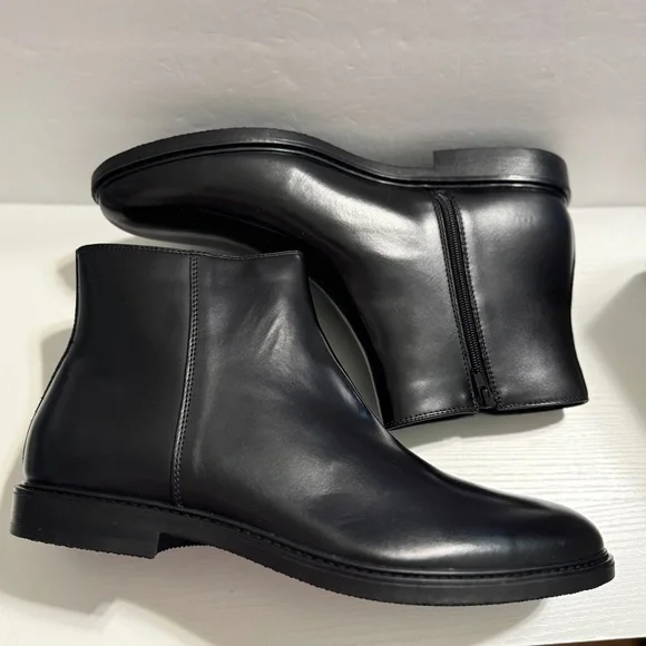 ? Kenneth Cole Reaction Men’s Black Zip Ankle Boots 13M Sleek Modern Dressy NWB REACTION KENNETH COLE Mens Black Padded Ely Round Toe Block  main image 2
